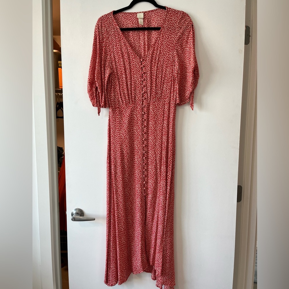 H&M Red Floral Maxi Dress